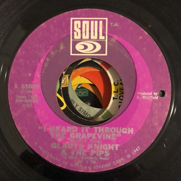 Gladys Knight & The Pips Heard It Through The Grapevine Vinyl 45 Record '67 - Picture 3 of 4